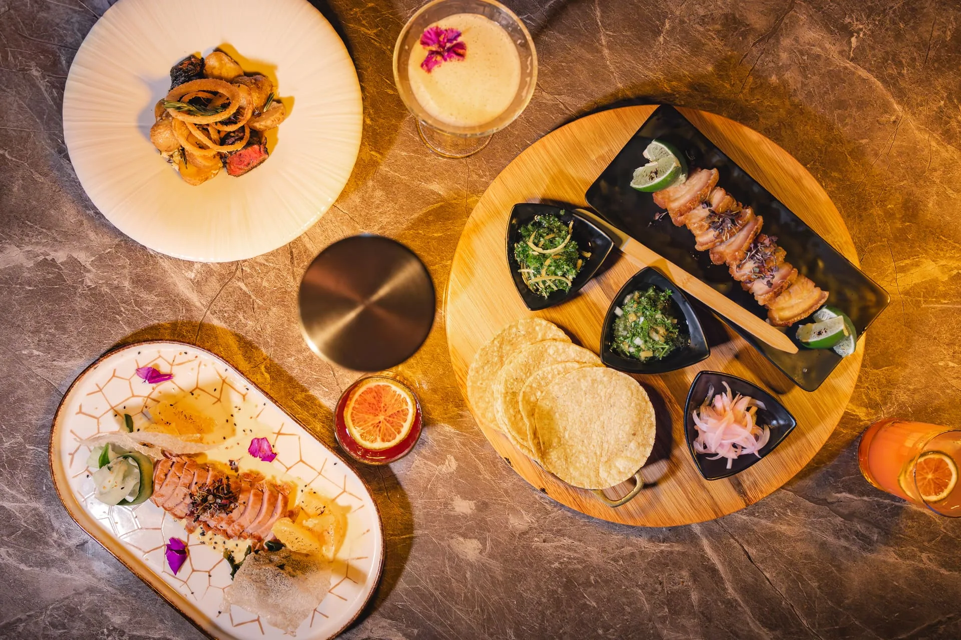 Food and cocktails from Martini rooftop’s official website